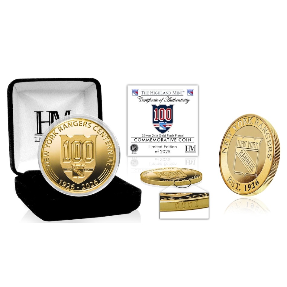 New York Rangers sběratelská mince 100th Anniversary Gold Coin - New York Rangers ostatní suvenýry