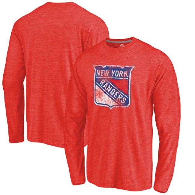 Tričko Primary Logo Tri-Blend Long Sleeve Rangers - New York Rangers Trička