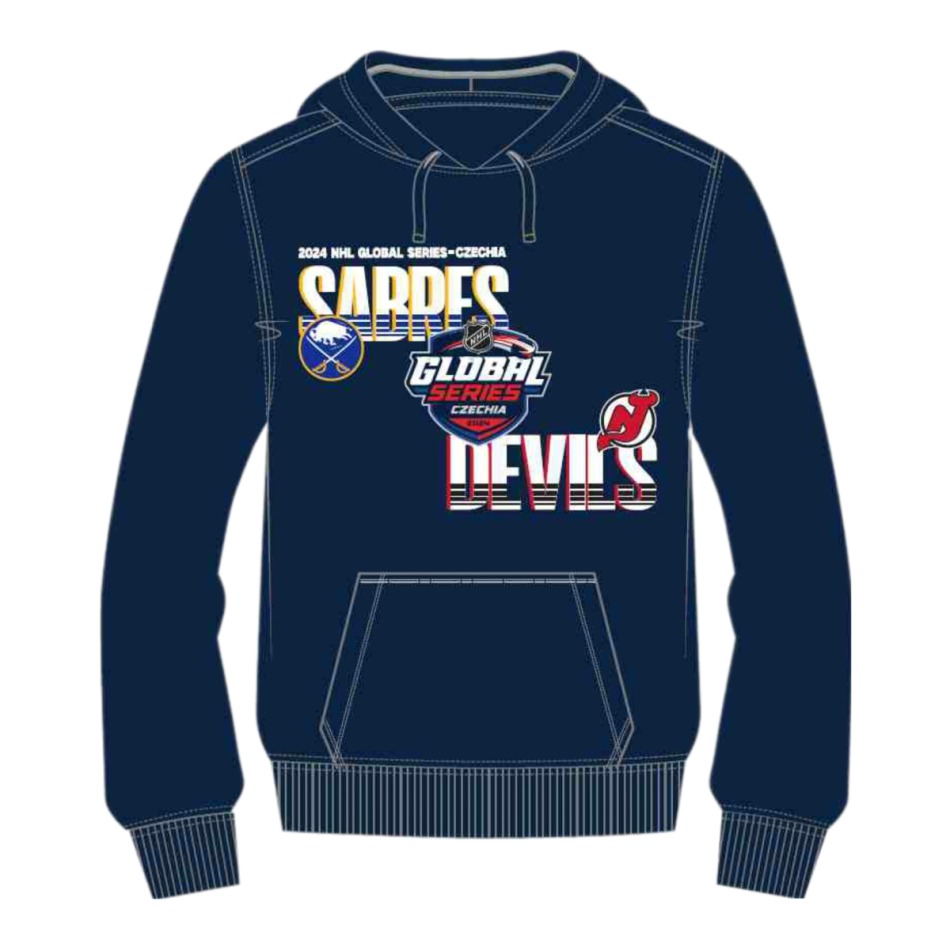 NHL produkty dětská mikina s&nbsp;kapucí 2024 Czechia Buffalo Sabres vs New Jersey Devils Match-Up Pullover Hoodie - NHL produkty dětské oblečení