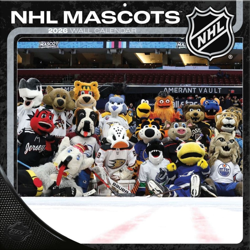 NHL produkty kalendář Mascots 2026 Wall - NHL produkty vlajky, plakáty