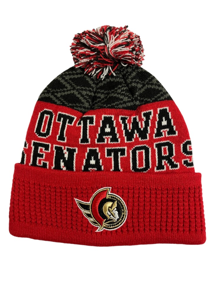 Ottawa Senators dětská zimní čepice Puck Pattern Cuffed - Ottawa Senators dětské oblečení