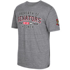 Ottawa Senators pánské tričko CCM Property Block Tri-Blend grey - Ottawa Senators trička, polo trička, košile