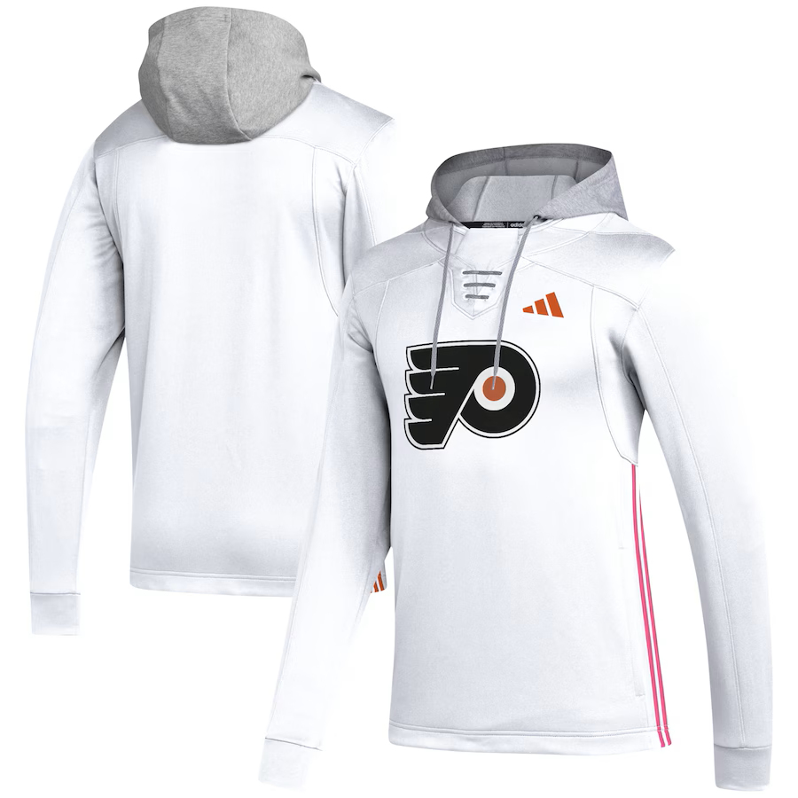 Philadelphia Flyers pánská mikina s&nbsp;kapucí Adidas Refresh Skate Lace white - Philadelphia Flyers mikiny, bundy, kalhoty