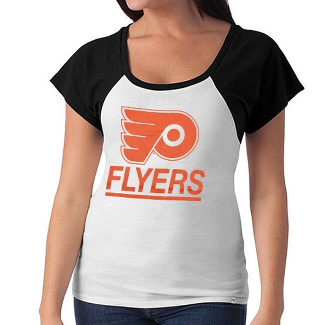Dámské tričko Big Time Slim Fit Raglan T-Shirt Flyers - Philadelphia Flyers Trička dámská