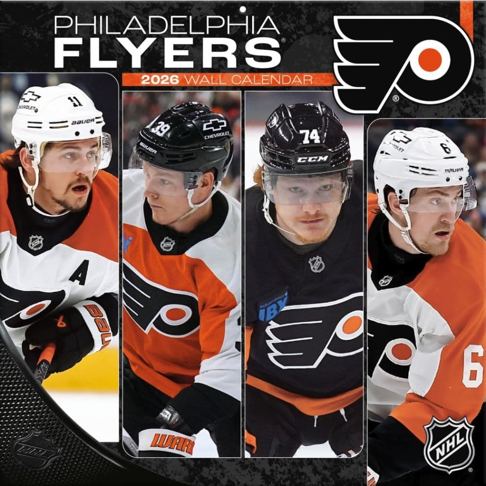 Philadelphia Flyers kalendář 2026 Wall - Philadelphia Flyers vlajky, plakáty