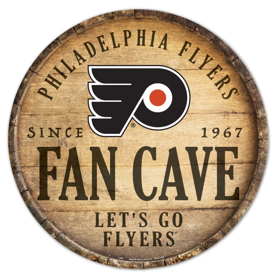 Philadelphia Flyers cedule na zeď Fan Cave Circular Wood Sign - Philadelphia Flyers vlajky, plakáty
