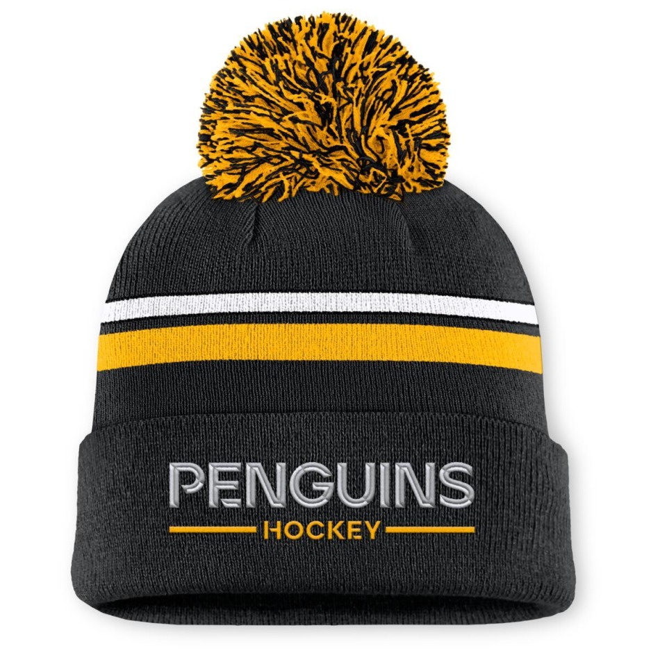 Pittsburgh Penguins dámská zimní čepice Authentic Pro W/Cap Cuffed Pom Beanie - Pittsburgh Penguins dámské oblečení