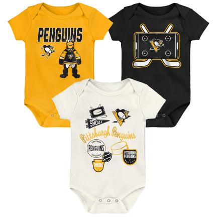 Pittsburgh Penguins dětské body Littlest Player 3Pk Creeper Se - Pittsburgh Penguins dětské oblečení