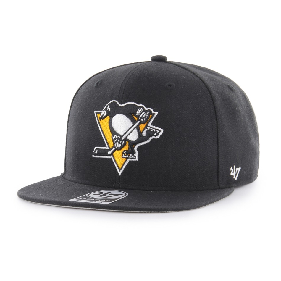 Pittsburgh Penguins čepice flat kšiltovka No Shot 47 CAPTAIN NHL black - Pittsburgh Penguins kšiltovky, čepice, rukavice