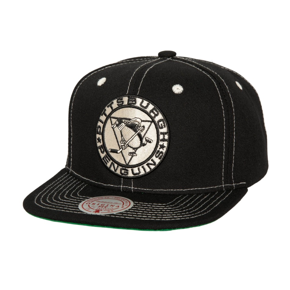 Pittsburgh Penguins čepice flat kšiltovka Contrast Natural Snapback Vintage - Pittsburgh Penguins kšiltovky, čepice, rukavice