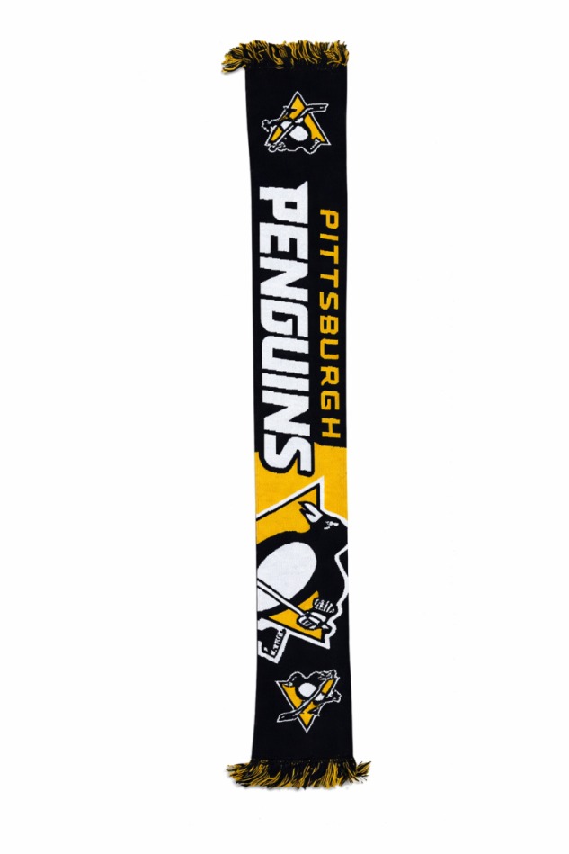 Pittsburgh Penguins zimní šála Big Logo Scarf Black Yellow - Pittsburgh Penguins kšiltovky, čepice, rukavice