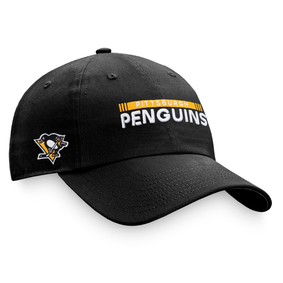 Pittsburgh Penguins čepice baseballová kšiltovka Unstr Adj Black - Pittsburgh Penguins kšiltovky, čepice, rukavice