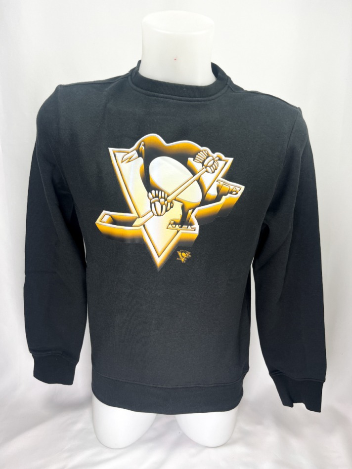 Pittsburgh Penguins pánská mikina Chrome Graphic Crew Sweatshirt Black - Pittsburgh Penguins mikiny, bundy, kalhoty