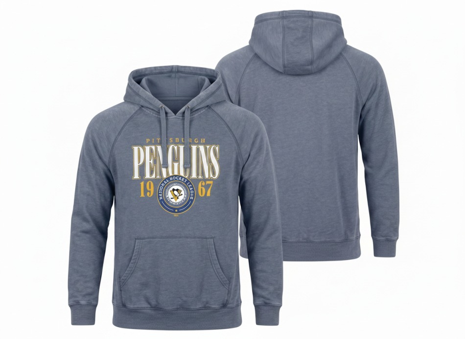 Pittsburgh Penguins pánská mikina s&nbsp;kapucí A/LS Hoodie navy - Pittsburgh Penguins mikiny, bundy, kalhoty