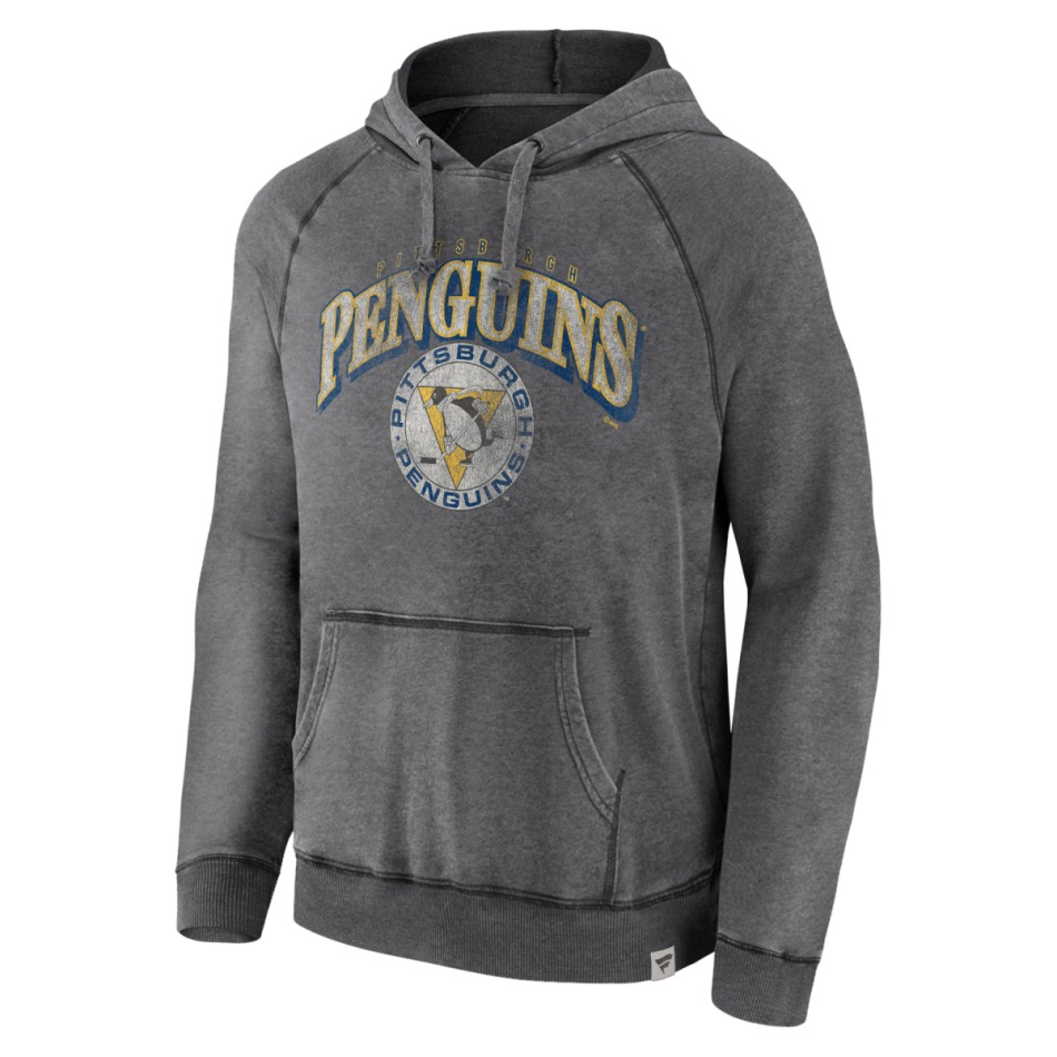 Pittsburgh Penguins pánská mikina s&nbsp;kapucí True Classics Washed Pullover Hoodie grey - Pittsburgh Penguins mikiny, bundy, kalhoty