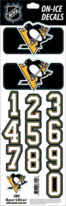 Pittsburgh Penguins samolepky na helmu Decals Black - Pittsburgh Penguins ostatní suvenýry