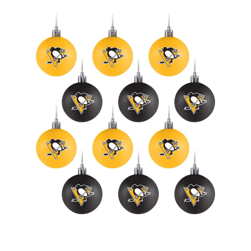 Pittsburgh Penguins vánoční ozdoby NHL 12 Pack Ball Ornament Set - Pittsburgh Penguins ostatní suvenýry