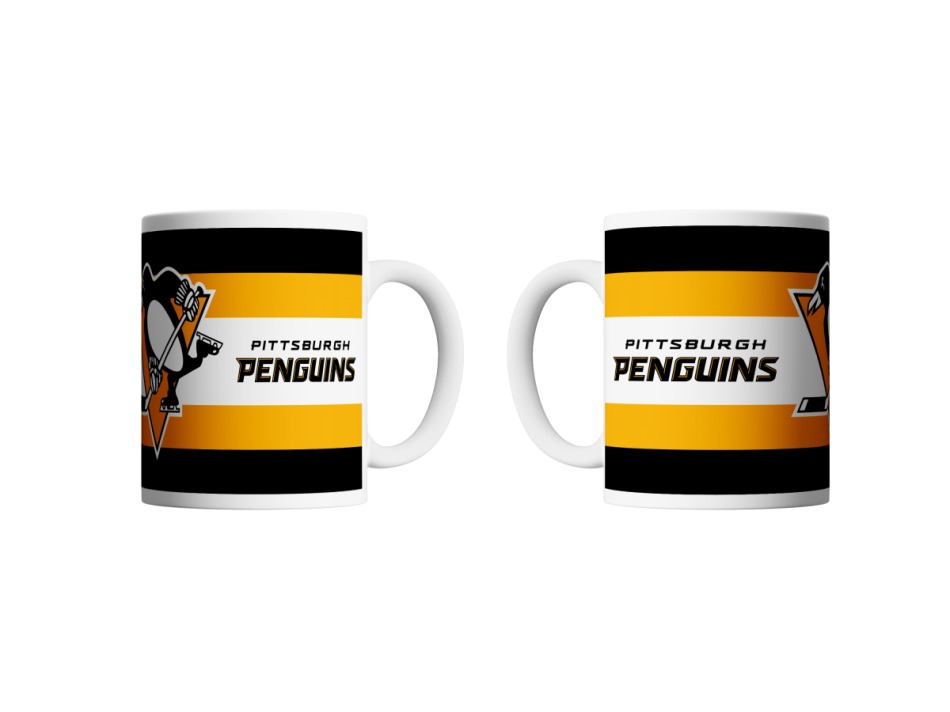 Pittsburgh Penguins hrníček Stripes (330ml) - Pittsburgh Penguins sklenice, hrníčky, misky