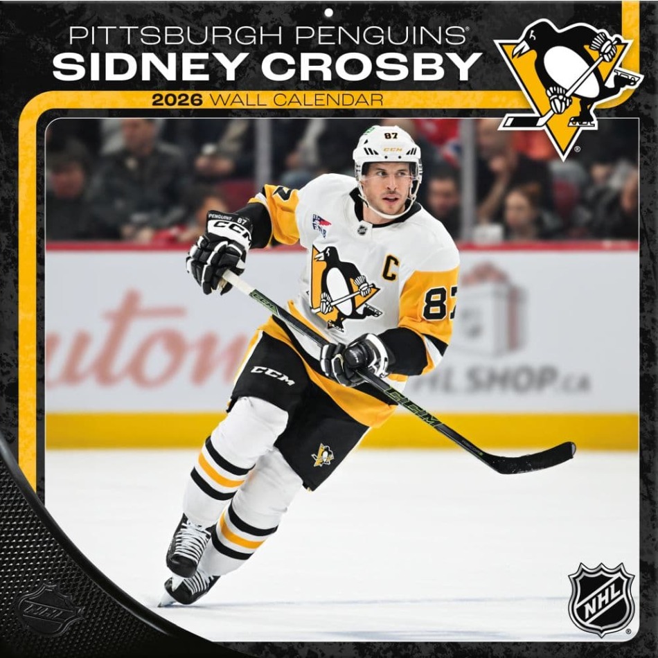 Pittsburgh Penguins kalendář #87 Sidney Crosby 2026 Wall - Pittsburgh Penguins vlajky, plakáty