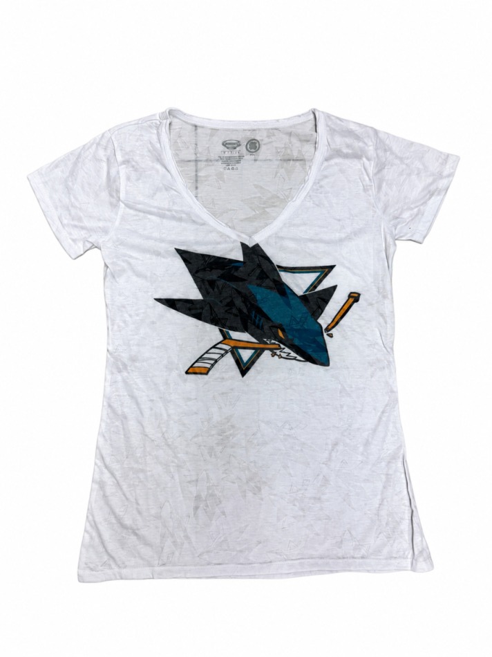 San Jose Sharks dámské tričko NHL White Shadow Logo