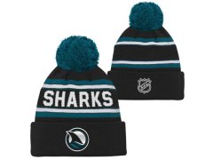 San Jose Sharks dětská zimní čepice 3Rd Jersey Jacquard Cuff Pom