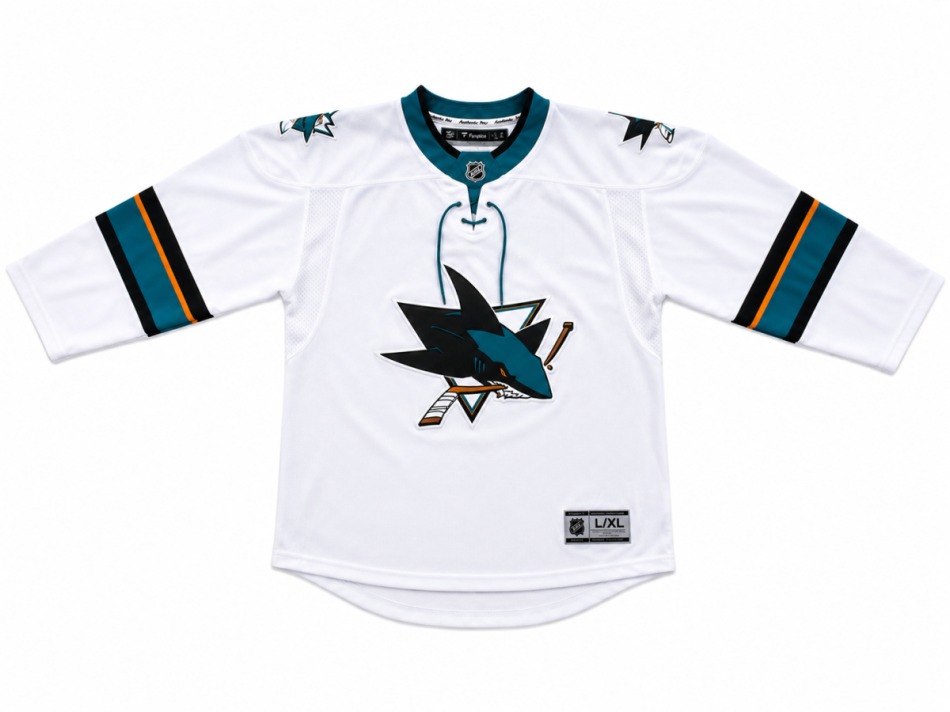 San Jose Sharks dětský hokejový dres NHL Premier White Away Laces