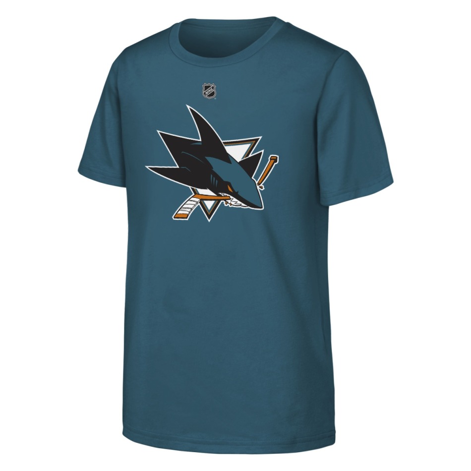 San Jose Sharks dětské tričko Macklin Celebrini #71 NHL Flat Name & Number Short Sleeve Cotton - San Jose Sharks dětské oblečení