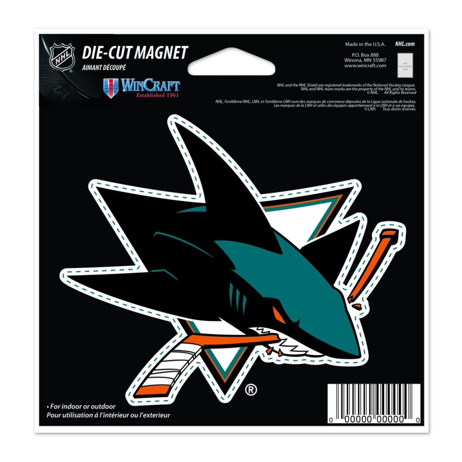 San Jose Sharks magnetka Die Cut - San Jose Sharks ostatní suvenýry