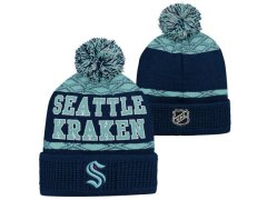 Seattle Kraken dětská zimní čepice Puck Pattern Cuffed Pom