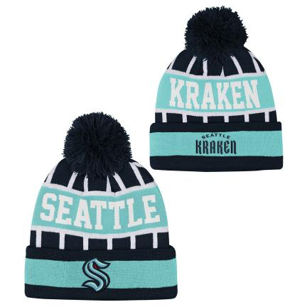 Seattle Kraken dětská zimní čepice Go Fast Cuffed Knit W Pom - Seattle Kraken dětské oblečení