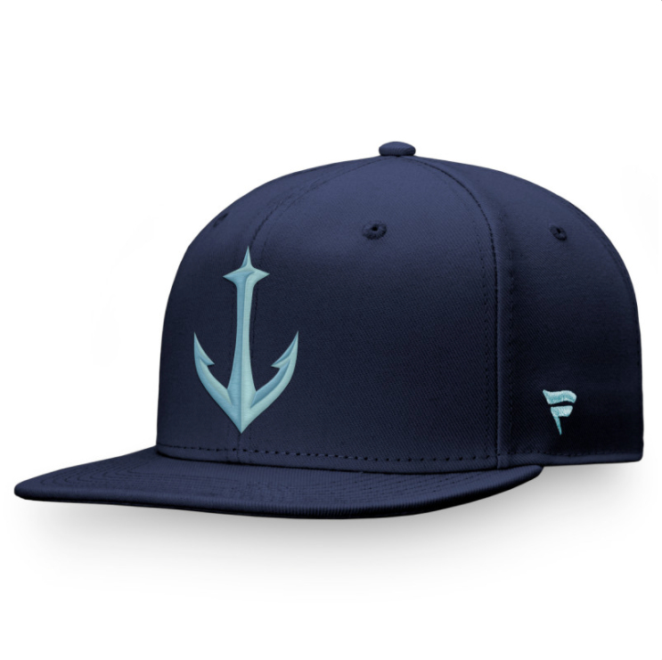 Seattle Kraken čepice flat kšiltovka Secondary Logo Snapback navy - Seattle Kraken kšiltovky, čepice, rukavice