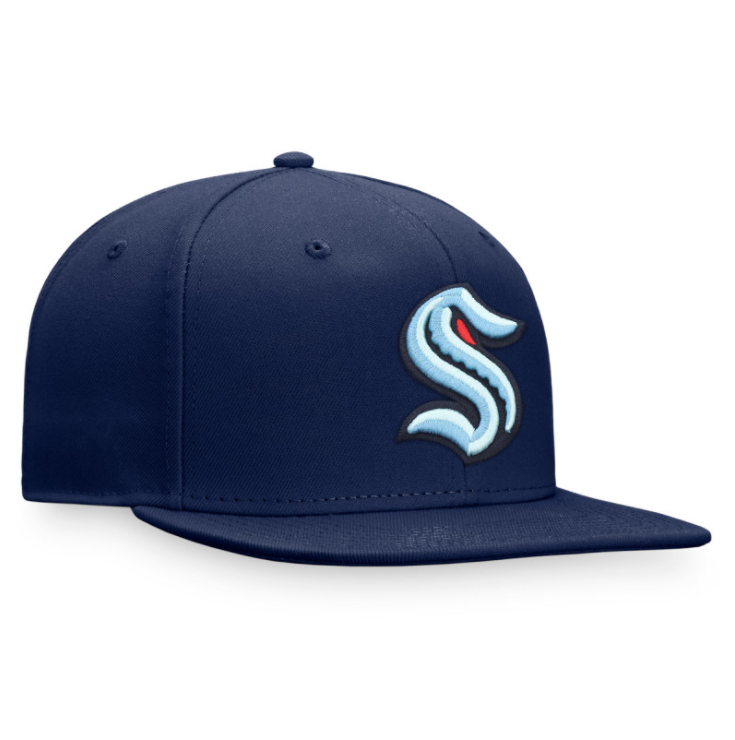 Seattle Kraken čepice flat kšiltovka Primary Logo Snapback NHL navy - Seattle Kraken kšiltovky, čepice, rukavice