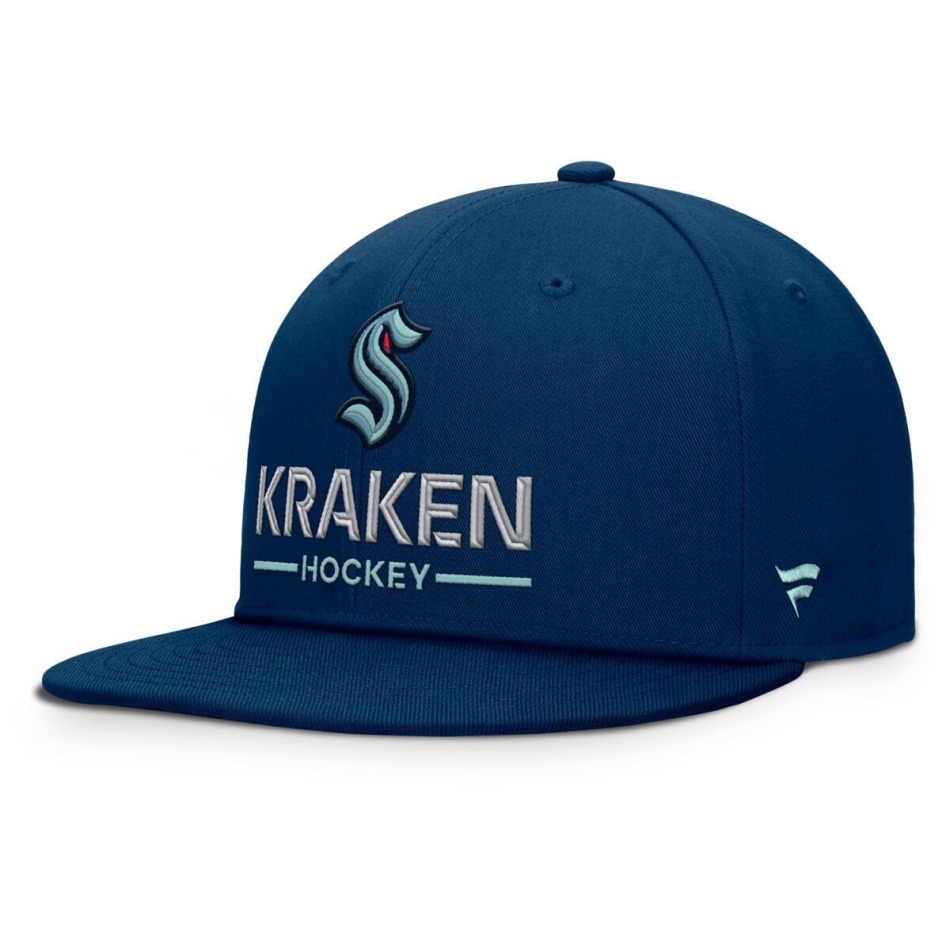 Seattle Kraken čepice flat kšiltovka Authentic Pro A/Cap Flat Brim Square Visor Structured Adjustable - Seattle Kraken kšiltovky, čepice, rukavice