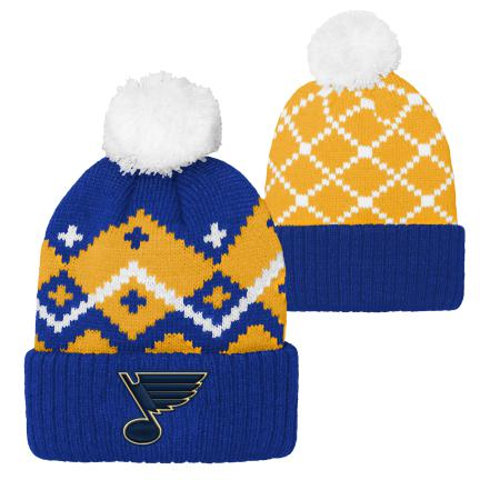 St. Louis Blues dětská zimní čepice Patchwork Cuffed Knit - St. Louis Blues dětské oblečení