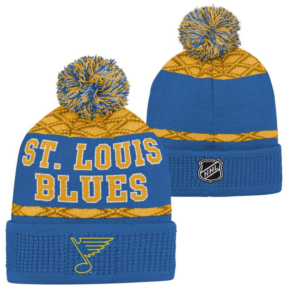 St. Louis Blues dětská zimní čepice Puck Pattern Cuffed Pom - St. Louis Blues dětské oblečení