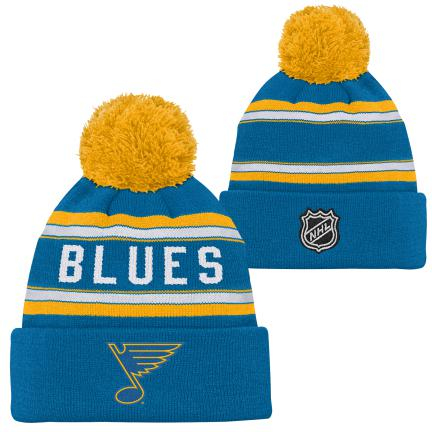 St. Louis Blues dětská zimní čepice Jacquard Cuffed Knit With Pom - St. Louis Blues dětské oblečení