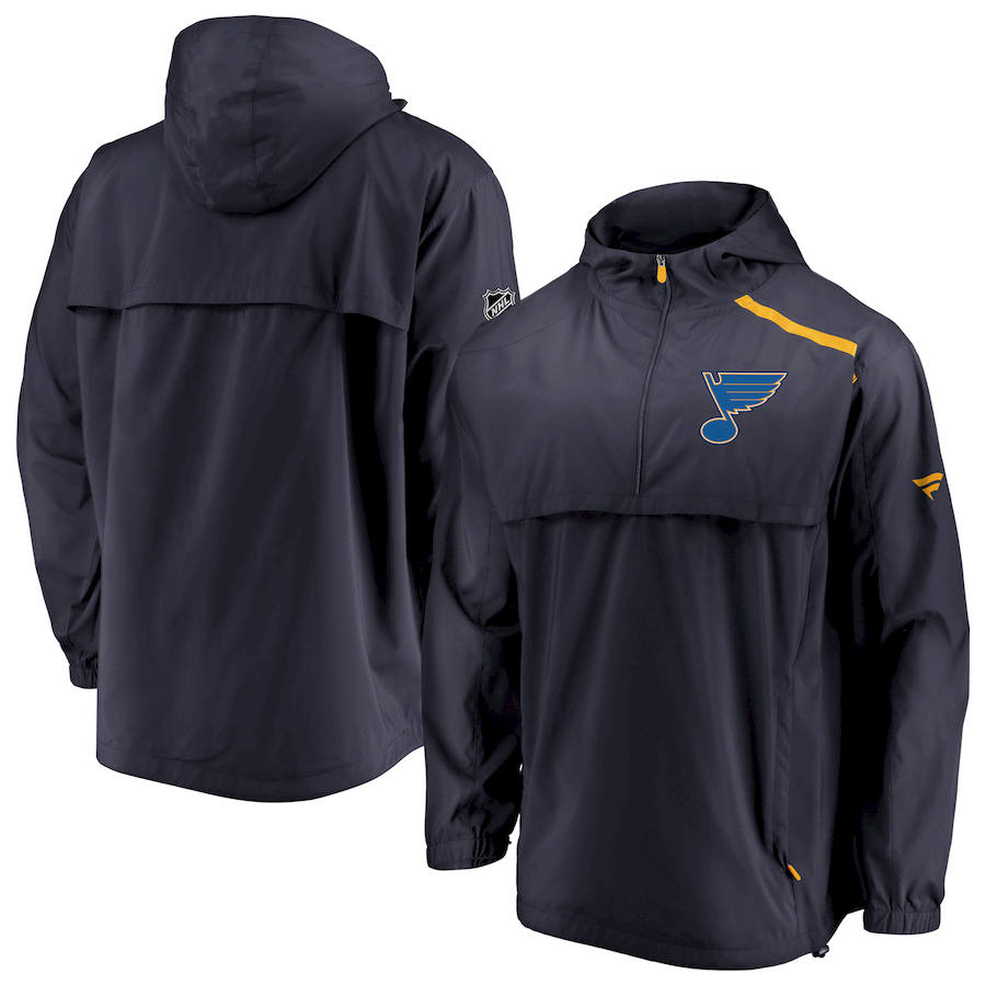 St. Louis Blues pánská bunda s&nbsp;kapucí Authentic Pro Rinkside Anorak 1/4-Zip - St. Louis Blues mikiny, bundy, kalhoty