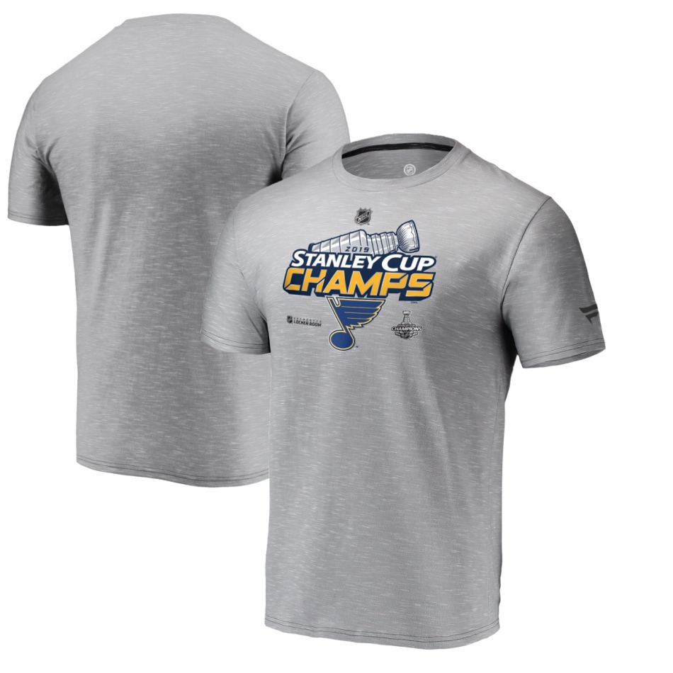 St. Louis Blues pánské tričko grey 2019 Stanley Cup Champions Locker Room