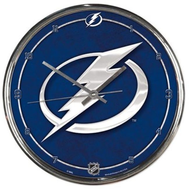 NHL nástěnné hodiny Chrome Lightning - Tampa Bay Lightning Hodinky, budík