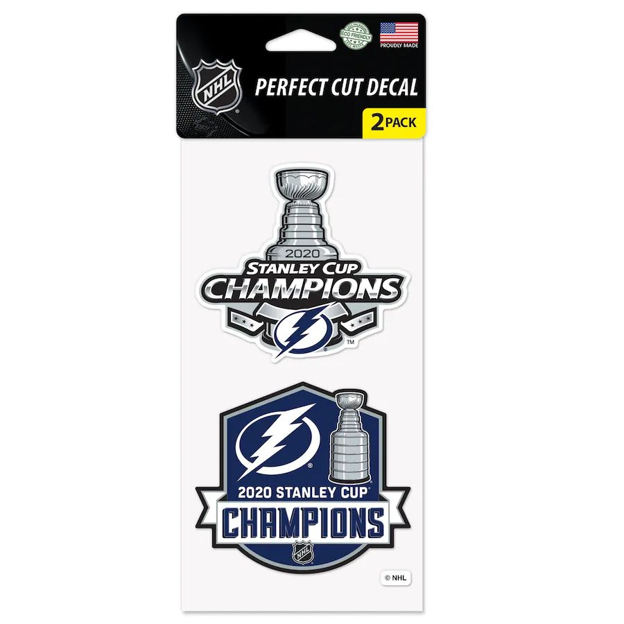 Tampa Bay Lightning samolepky 2020 Stanley Cup Champions 4x8 Perfect Cut Decal 2-Pack