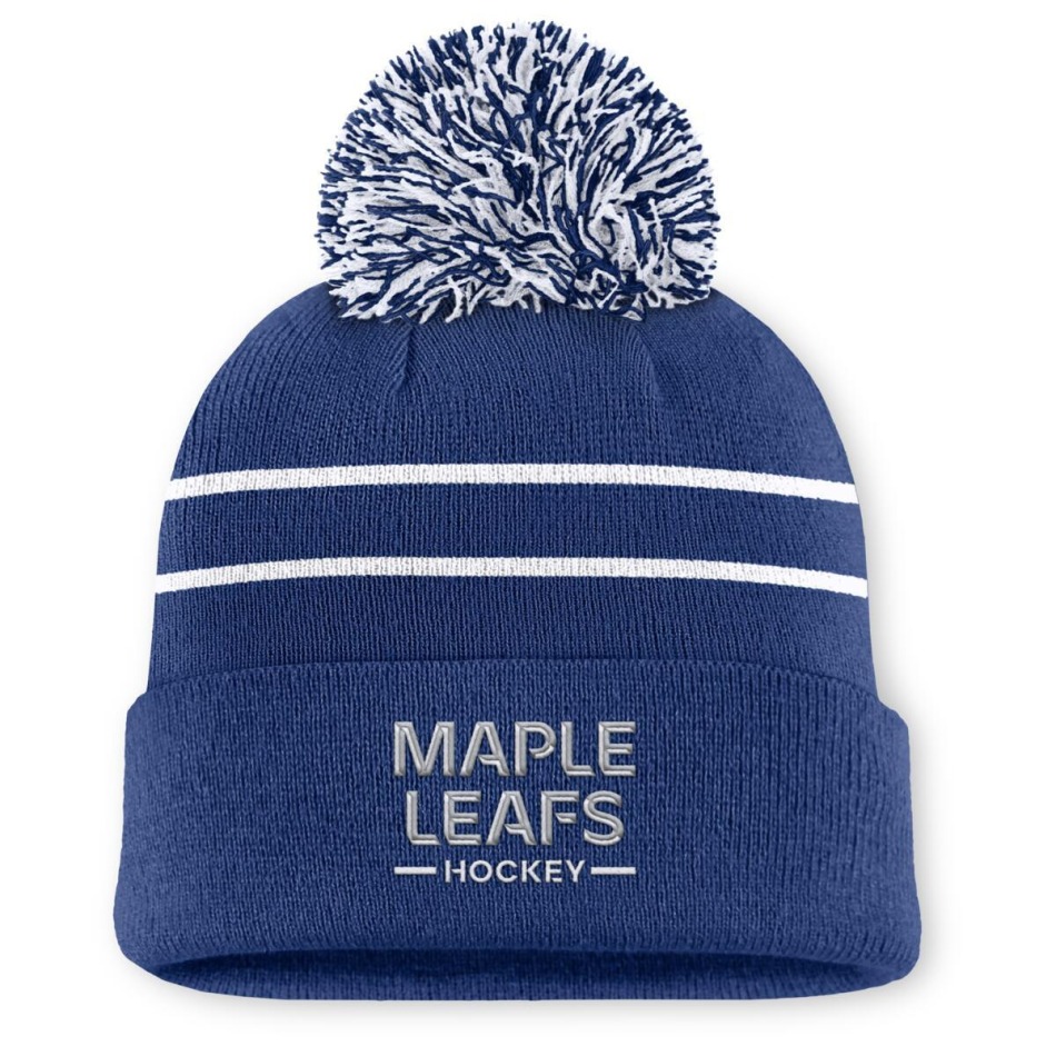 Toronto Maple Leafs dámská zimní čepice Authentic Pro W/Cap Cuffed Pom Beanie - Toronto Maple Leafs dámské oblečení