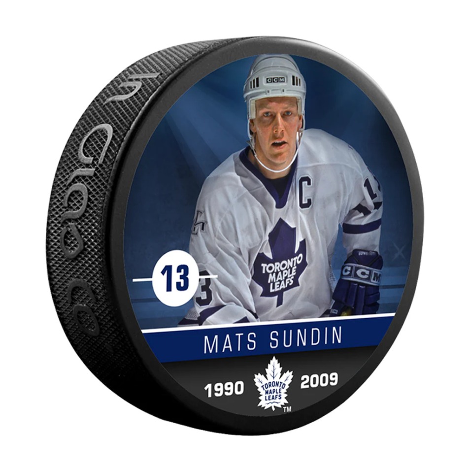 Toronto Maple Leafs puk Mats Sundin #13 Souvenir Collector - Toronto Maple Leafs hokejové vybavení
