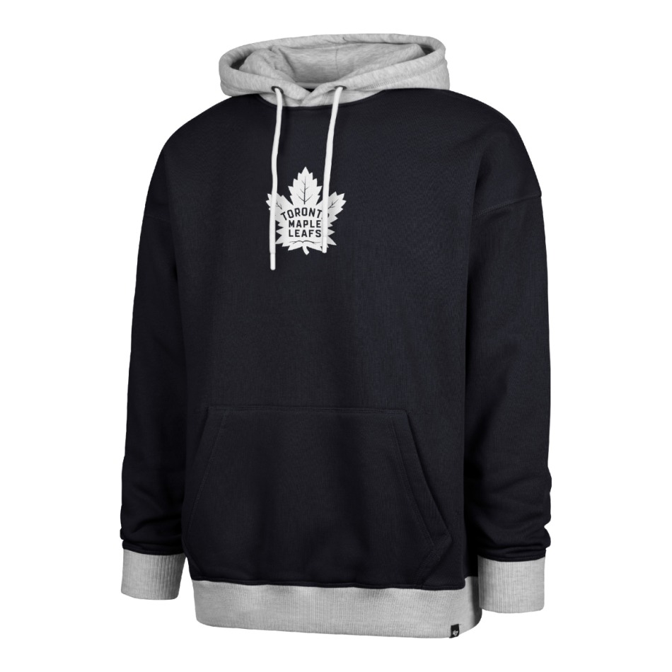 Toronto Maple Leafs pánská mikina s&nbsp;kapucí 47 Patch Drop Shoulder Hood black - Toronto Maple Leafs mikiny, bundy, kalhoty