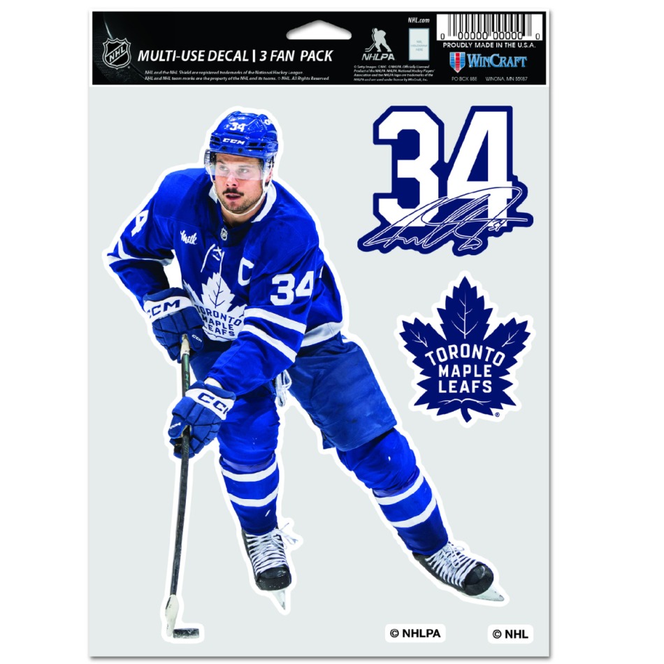 Toronto Maple Leafs samolepky Auston Matthews Multi Use 3 Fan Pack Decal - Toronto Maple Leafs ostatní suvenýry