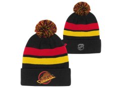 Vancouver Canucks dětská zimní čepice Cuffed Beanie With Pom black