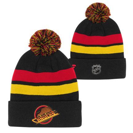 Vancouver Canucks dětská zimní čepice Cuffed Beanie With Pom black - Vancouver Canucks kšiltovky, čepice, rukavice