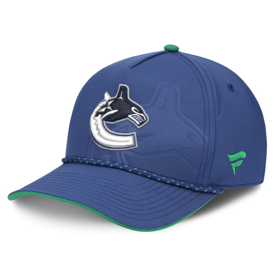 Vancouver Canucks čepice baseballová kšiltovka NHL Fanatics Blue On Stage Podium Draft A-Frame