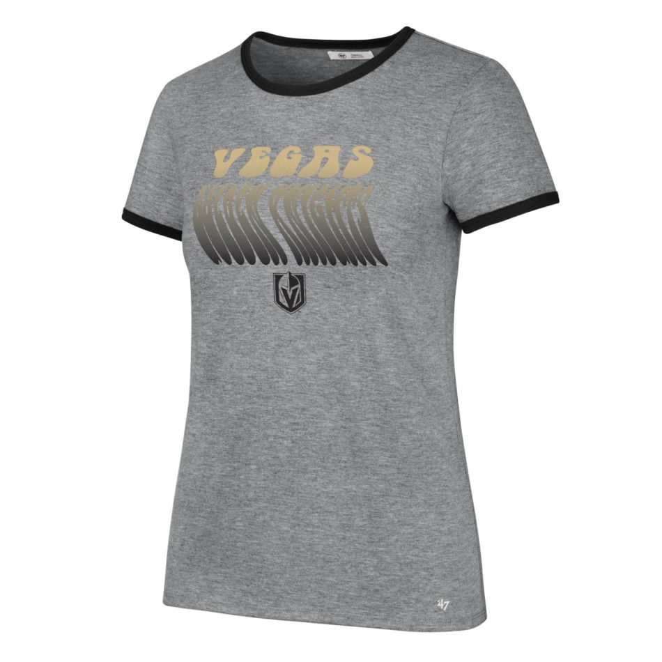 Vegas Golden Knights dámské tričko Letter Ringer grey - Vegas Golden Knights dámské oblečení