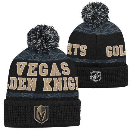 Vegas Golden Knights dětská zimní čepice Puck Pattern Cuffed Pom - Vegas Golden Knights dětské oblečení