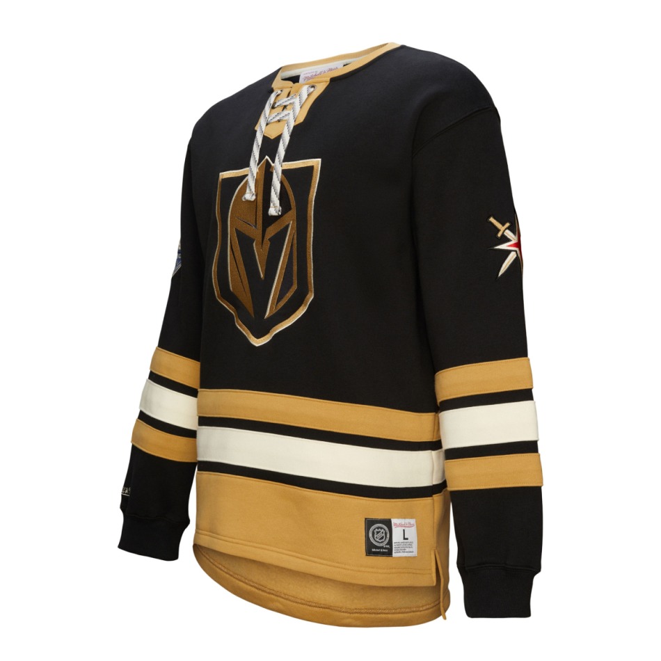 Vegas Golden Knights pánská mikina Heritage Lace-Up Crew Vintage Logo - Vegas Golden Knights mikiny, bundy, kalhoty